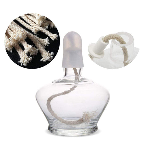 Alcohol Lamps Wick, 10pcs Cotton Wick with 1 Porcelain Wick and 1 Plastic Cap for Glass Alcohol Burner Lamp Accessories