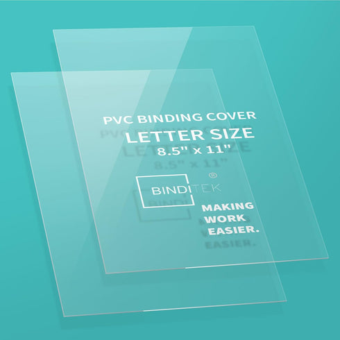 Binditek 200 Pack 4.5mil PVC Binding Presentation Covers, Clear Binding Front Covers for Letter Size Reports (8-1/2 x