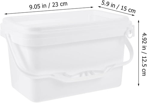 0.5 9.05 5.51 4.92 Inch Kichvoe Gallon Paint Bucket with Lid and Handle Lightweight Plastic Storage Pail for Household