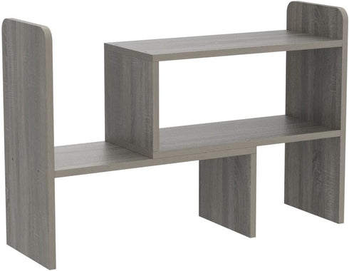 Furinno Classic Desktop Organizer Storage Rack, Adjustable Free Style Rotation Display Bookshelf, French Oak 6.7D x