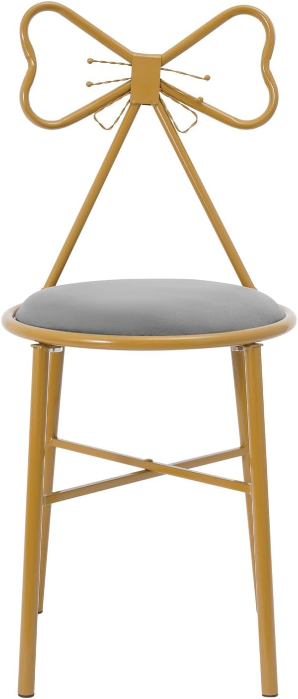 siohdagu Butterfly Stool Chair with Metal Legs and Soft Cushion, Multi-Purpose Modern Seating