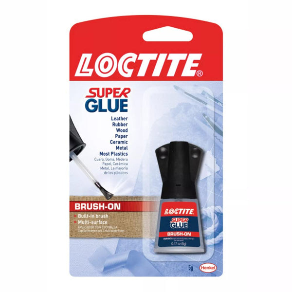 Loctite Super Glue Brush On, Clear, 0.18 fl oz Bottle, 6 Pack - Quick Dry Adhesive for Crafts & Repair