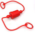 3/8 Hydraulic Coupler Dust Cap, ISO A Pioneer Style Male Female Quick Disconnects Port Plug Covers, Red Cap with