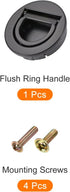 Flush Ring Pull Handles, 1Pcs Zinc Alloy Flush Pull Slam Latch (35mm/1.38") with Screws for Sliding Door