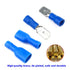 100PCS Spade Terminal 16-14 AWG Male Female Insulated Wire Connectors, Electrical Crimp Connectors (Blue/SPSL)
