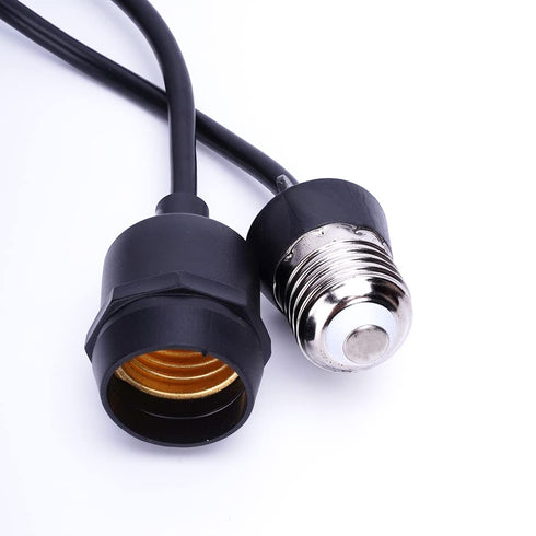 E26/E27 Light Socket Extender Cord, 6.6 FT Extension, Convert E26 to E26 Socket for Outdoor String Lights Use