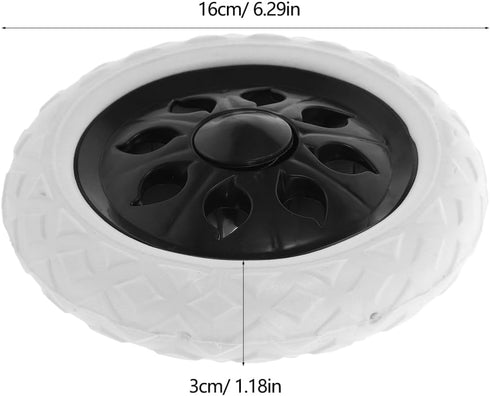 2-Pack 6.29In Replacement Shopping Cart Wheels Heavy Duty Plastic Pu Rolling Wheels for Grocery Trolleys Laundry Carts