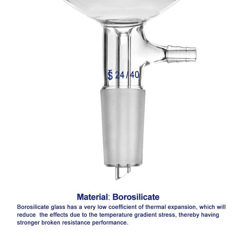 Borosilicate Glass Buchner Filtering Funnel with Coarse Frit (G1), 95mm Inner Diameter, 500ml