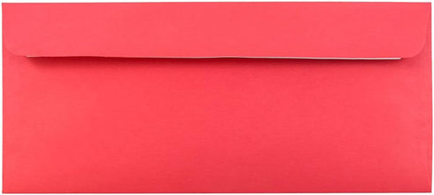 JAM PAPER #10 Business Colored Recycled Envelopes, Peel and Seal Closure, Red, 100/Pack