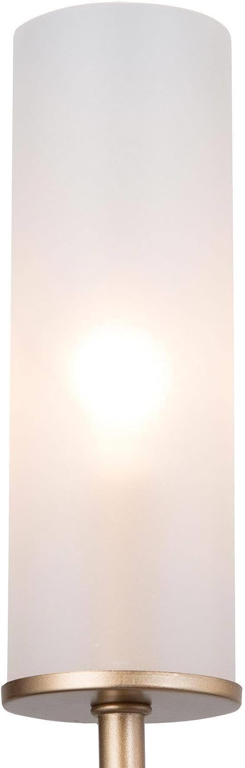 4-Light 32'' Gold Linear Chandelier, Modern Farmhouse Chandeliers Pendant Lights Fixtures with Frosted Glass Shades