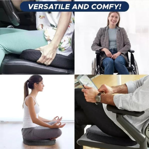 Generic Tailbone Gel Ergonomic Seat Cushion Memory Foam Non-Slip Pad for Sciatica, Back & Pain Relief; Office Chair