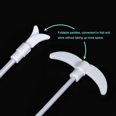 MECCANIXITY PTFE Electric Stirring Rod, 300mm Length Overhead Stirrer Mixer Shaft with Foldable Paddle, 2Pcs