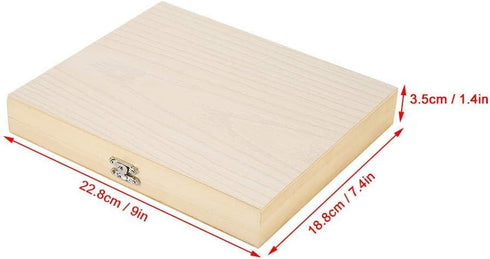 Wooden Box with Lock Storage for Lab Glass Prepared Microscope Slides Storing Tool 22.8x18.8x3.5cm / 9x7.4x1.4in for Educational Use