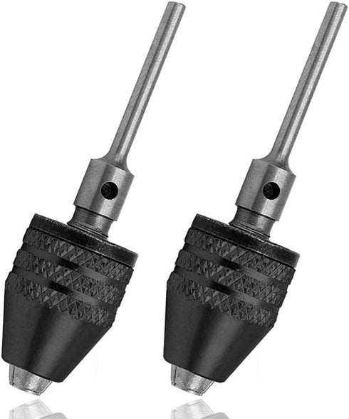 Mesee 2Pcs Keyless Mini Jaw Drill Chuck Collet Conversion Adapter, 0.3-3.4mm Capacity Chucks Converter for Woodworking