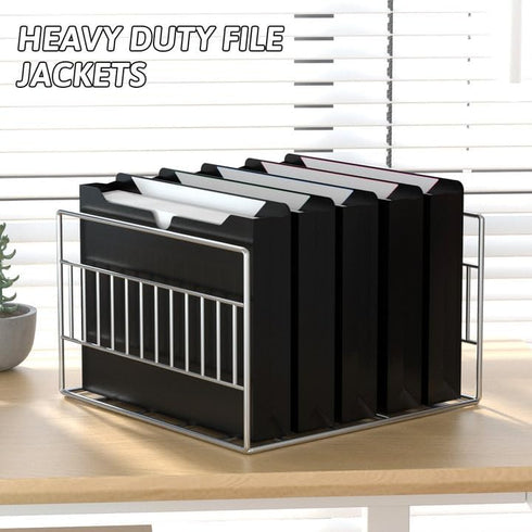 Plastic File Jackets Letter Size, 12 Pack Reinforced Manilla File Pocket Folders, Heavy Duty with Straight Cut Tab, 2