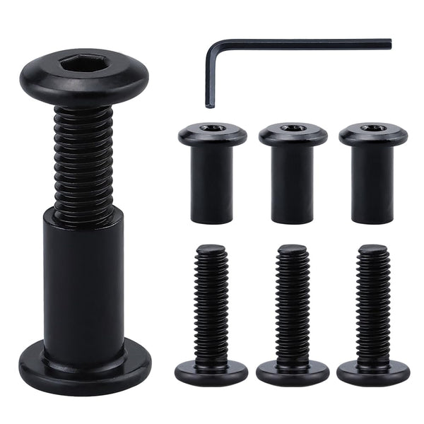 Glvaner 1/4-20 x 3 Furniture Connector Bolts and Barrel Nuts Kit - 10