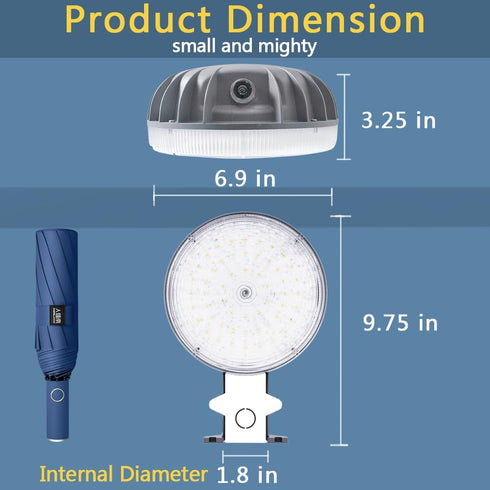 6000LM 42W 4000K 110-240V, Owleye Dusk to Dawn Outdoor Lighting LED Barn Light Security Lights, Daylight, AC ETL