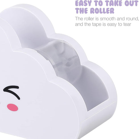 Cloud Tape Dispenser, Cartoon Washi Paper Cutter with Rainbow Tape for Office Stationery Supplies