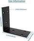 Aufuga (16, 3.4x3.4x2) Black Stainless Steel Shelf Bracket,Joint Right Angle Bracket,L Shape Heavy Duty Metal Corner