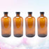 4pcs KICHOUSE Round Glass Bottles Cap Reusable Glass Bottles for Candle Jars Mouthwash Dispenser