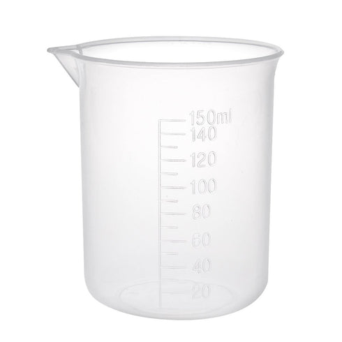 uxcell Measuring Cup 150ml, PP Plastic Graduated Beaker, Transparent for Lab Kitchen, 3pcs