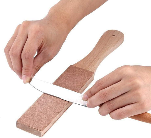 Utoolmart Double Side Leather Strop for Knife Sharpening, 1.7" by 10.8" Stropping Block