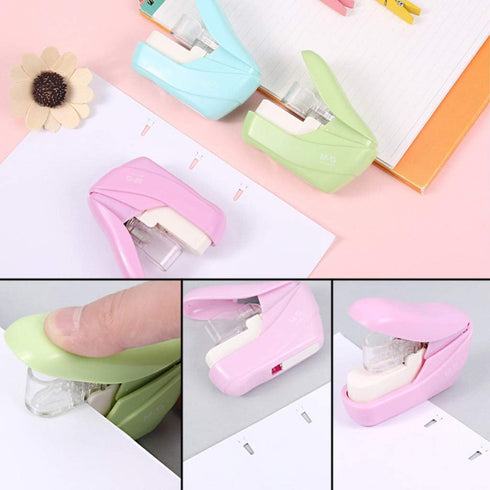 Effortless Stapler, Portable Stapleless Stapler for Office, School, Heavy Duty Stationery Supplies for Students,