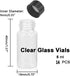 JIUWU 14pcs Mini Clear Glass Bottle Vials, 5ml with Plastic Cap, Leak-Proof for Essential Oils