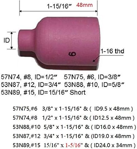 RIVERWELD TIG Large Diameter Gas Lens Collet Kit, 14pcs for WP 17 18 26 TIG Welding Torch