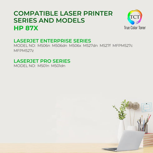 TCT Premium Compatible Toner Cartridge Replacement for HP 87X CF287X, Black High Yield