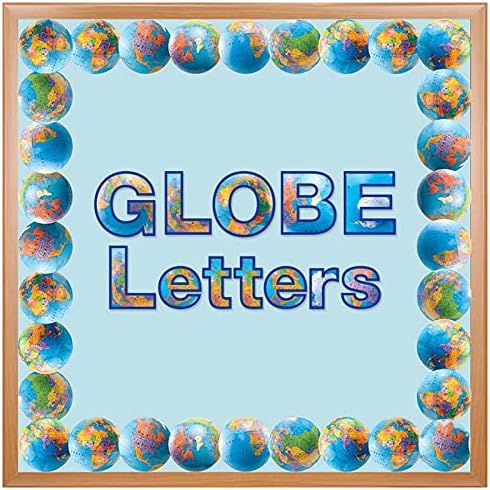 Bulletin Board Letters and Numbers by Hygloss Products – Punch Out Globes Design Combo – 3 Inch, 350 Pieces