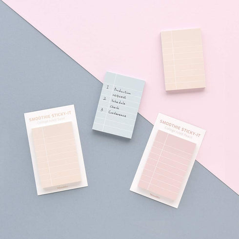 Monolike Smoothie College Ruled Sticky-it, 5p Set, Self-Adhesive Memo Pad, 50 Sheets