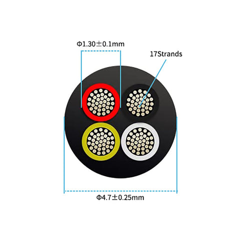 22 4 25FT, 2464 22 4 22/4 Gauge Conductor Electrical Wire UL AWG Wire Cable Tinned Copper PVC Stranded Core Wire