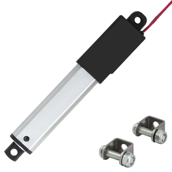 2 Inch Micro Linear Actuator 12V, 42.2lbs/188N Stroke Speed 0.2"/sec with Mounting Brackets for Robotics