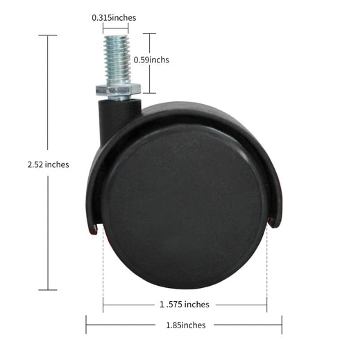 VIZ-PRO Mobile Whiteboard Caster Wheels, Black, Set of 4