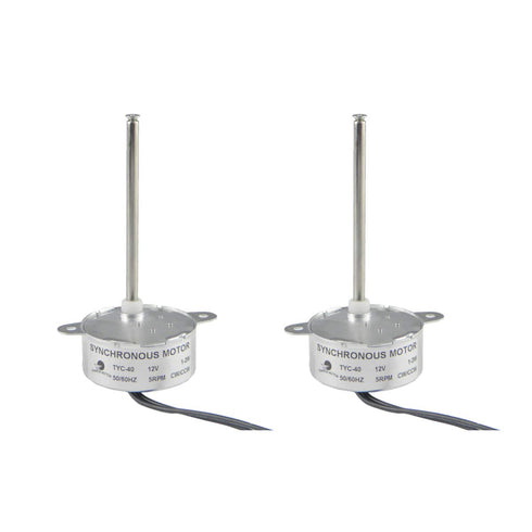 CHANCS Small Synchronous Motor TYC-40, 12V, 5RPM, 74mm Inner-Shaft Length for Christmas Santa Halloween Decoration, 2PCS