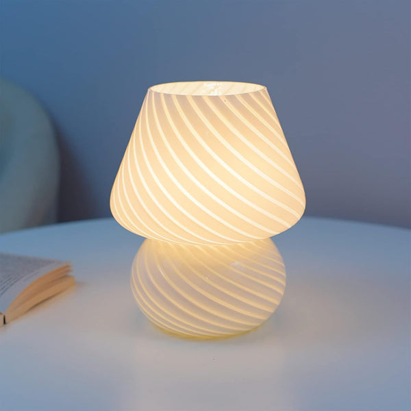 BestAlice Mushroom Lamp, Glass Mushroom Night Light USB Rechargeable Remote Control Three