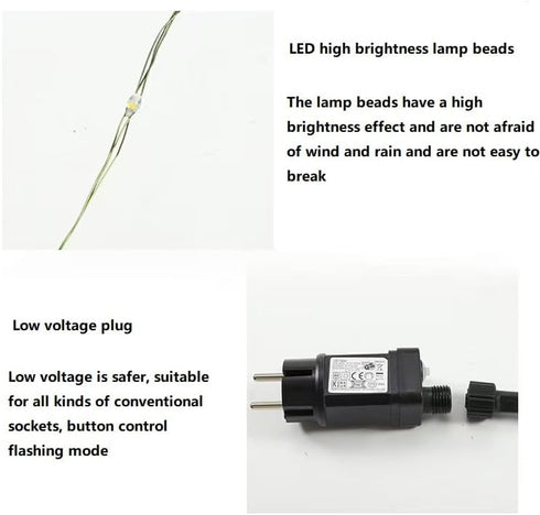 Generic 8 9.84ft-100 Firecracker Fairy Lights, LED Copper Wire Ambiance Light String, Remote Control Modes, Suitable
