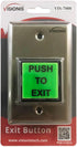 Visionis Push to Exit Button VIS-7000, Indoor Green Square Request to Exit, Stainless Steel for Door Access Control