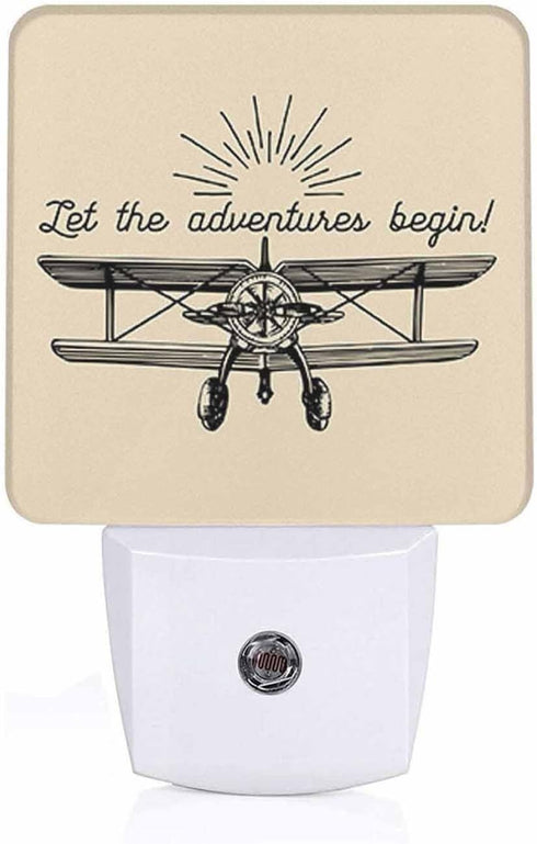Chrobak LED Night Light,Vintage Retro Airplane LED Night Light Plug into Wall with
