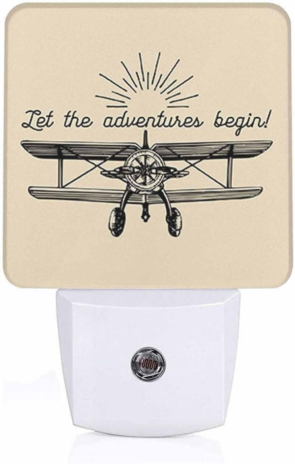 Chrobak LED Night Light,Vintage Retro Airplane LED Night Light Plug into Wall with