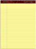 Esselte Corporation Perforated Pads, Legal, 50 Sheets, 8 1/2" x 11 3/4", 4/Pack, Canary