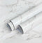 Grey White Marble Contact Paper Glossy Peel and Stick Wallpaper, Waterproof DIY Removable Contact Paper for Bathroom