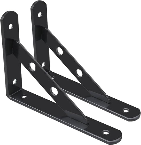JINJIANNING Heavy Duty Triangle Shelf Brackets, 2 Pack L Corner Brace 90 Degree