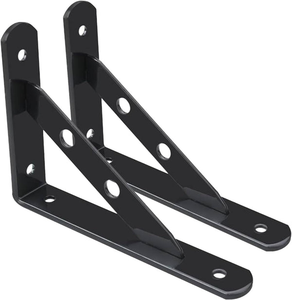 JINJIANNING Heavy Duty Triangle Shelf Brackets, 2 Pack L Corner Brace 90 Degree