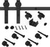 FLYVLIEG 4FT Super Mini Sliding Barn Door Hardware Kit for Single Door TV Stands Small Cabinets, J-Shaped Hanger (No