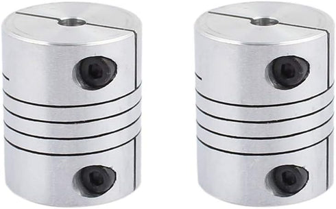 5mm to 10mm Shaft Coupling - 30mm Length, 25mm Diameter Aluminum Alloy Joint Connector for 3D Printer, 2pcs