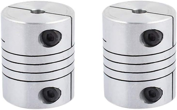 5mm to 10mm Shaft Coupling - 30mm Length, 25mm Diameter Aluminum Alloy Joint Connector for 3D Printer, 2pcs