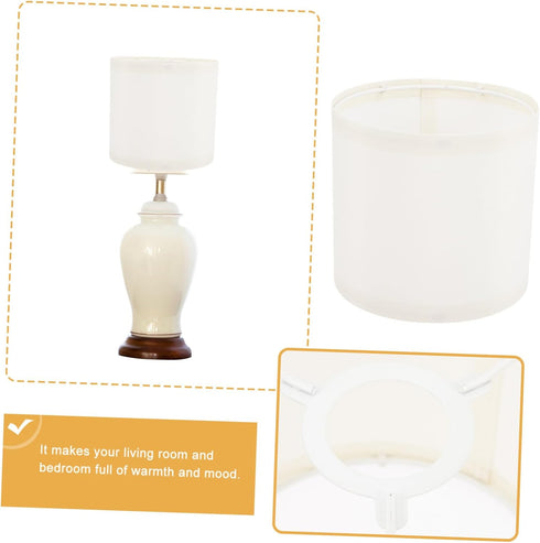 DOITOOL Removable Linen Fabric Light Shade for Table and Floor Lamps - Easy Installation in Gentle Light