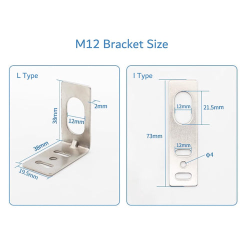 M12 Inductive Proximity Sensor LJ12A3-4-Z/BX Normally Open Detection Switch NPN NO 3 Wire DC 6V-36V with I Type Bracket